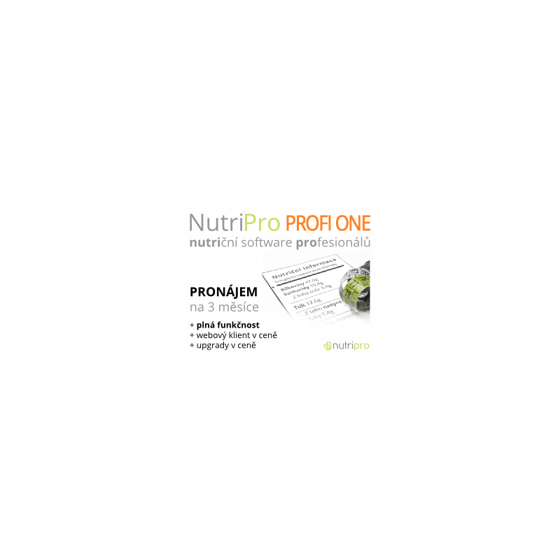 NutriPro PROFI ONE tříměsíční pronájem aplikace