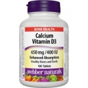 Webber Naturals Calcium + vit. D3 650mg/ 400IU FORTE 100tbl