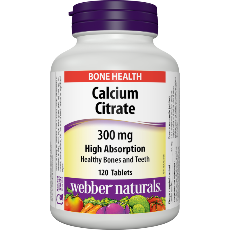 Webber Naturals Vápník - Calcium Citrate 300mg 120tbl