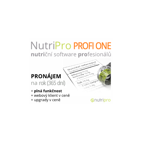 NutriPro PROFI ONE roční pronájem aplikace