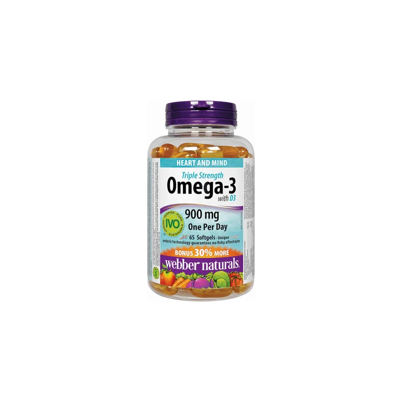 Webber Naturals Omega 3 s vitaminem D3 50cps