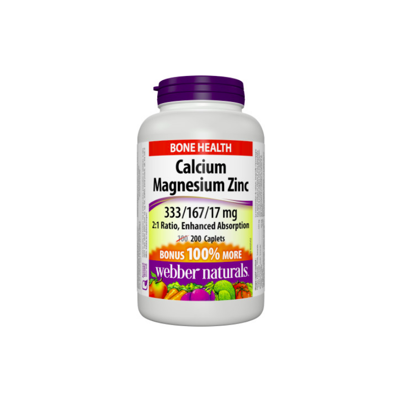 Webber Naturals Calcium, Magnesium + Zinek 200cps